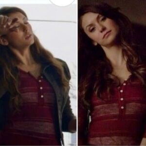 Katherine Pierce New York & Company Deep Red Lace Blouse